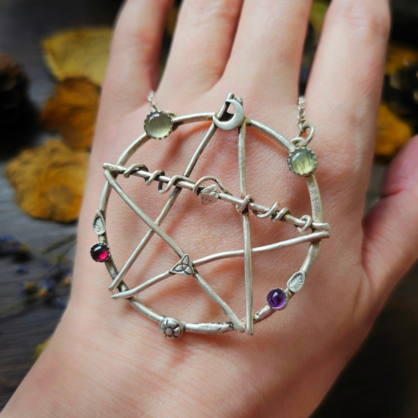 Woods Witch Pentacle 3 ~ Prehnite