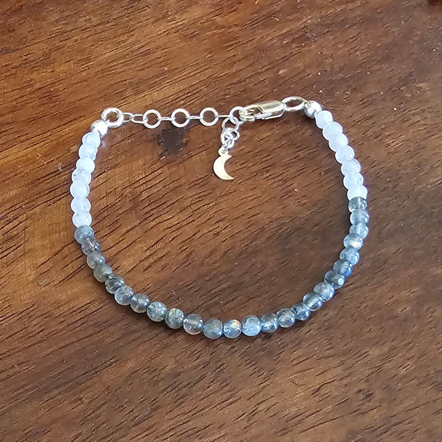 Labradorite and Moonstone Sterling Silver Bracelet
